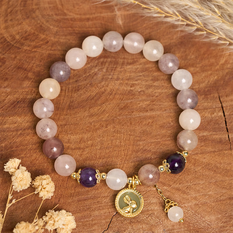 Nimara Ritual Golden Silk Jade Fu Character Rabbit Ward Off Evil Spirits Bracelet