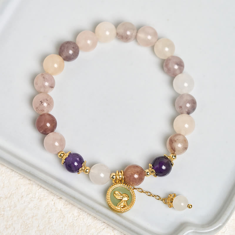 Nimara Ritual Golden Silk Jade Fu Character Rabbit Ward Off Evil Spirits Bracelet