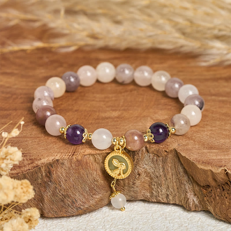 Nimara Ritual Golden Silk Jade Fu Character Rabbit Ward Off Evil Spirits Bracelet