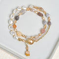 Nimara Ritual Irregular Pearl Glass Bead Double Wrap Bracelet