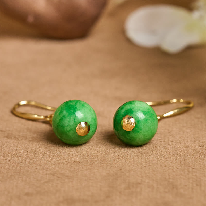 Nimara Ritual 925 Sterling Silver Green Chalcedony Strength Courage Earrings
