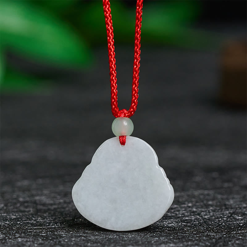 Nimara Ritual Jade Laughing Buddha Prosperity Necklace Pendant