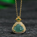 Nimara Ritual Jade Laughing Buddha Prosperity Luck Necklace Pendant