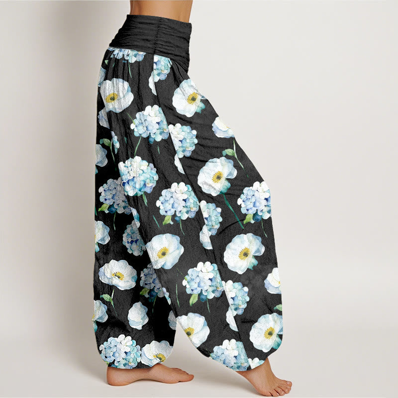 Nimara Ritual Cotton Fresh Elegant Flower Pattern Women's Elastic Waist Harem Pants