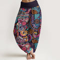 Nimara Ritual Cotton Traditional Paisley Pattern Women's Elastic Waist Harem Pants