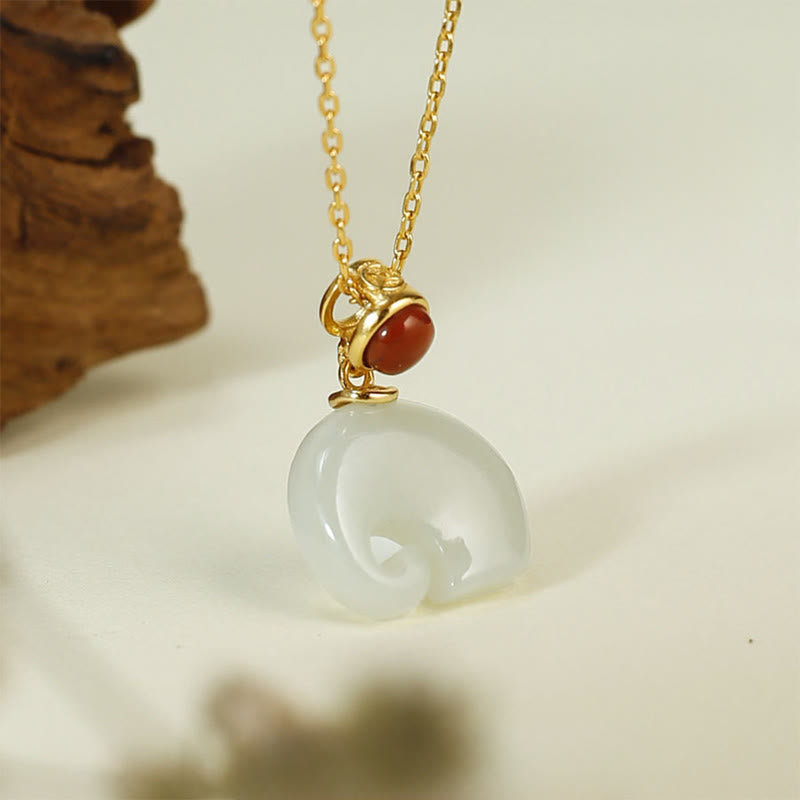 Nimara Ritual Elephant Hetian Jade 925 Sterling Silver Luck Necklace Pendant