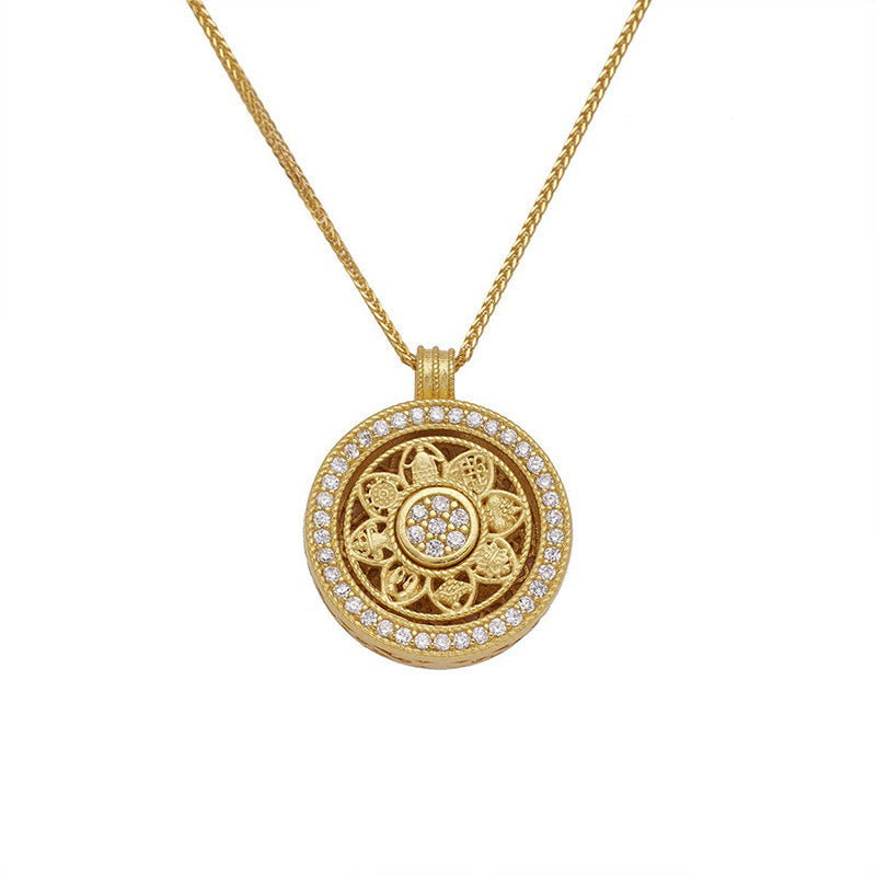 Nimara Ritual 925 Sterling Silver Eight Treasures Luo Pan Blessing Necklace Pendant