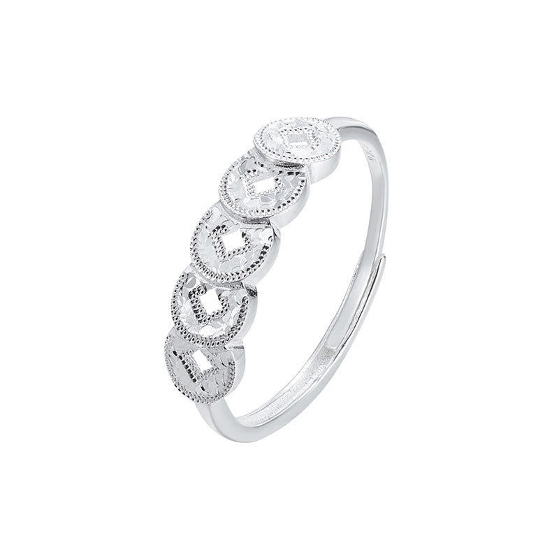 Nimara Ritual 925 Sterling Silver Five-Emperor Coins Protection Ring Bracelet Necklace Pendant
