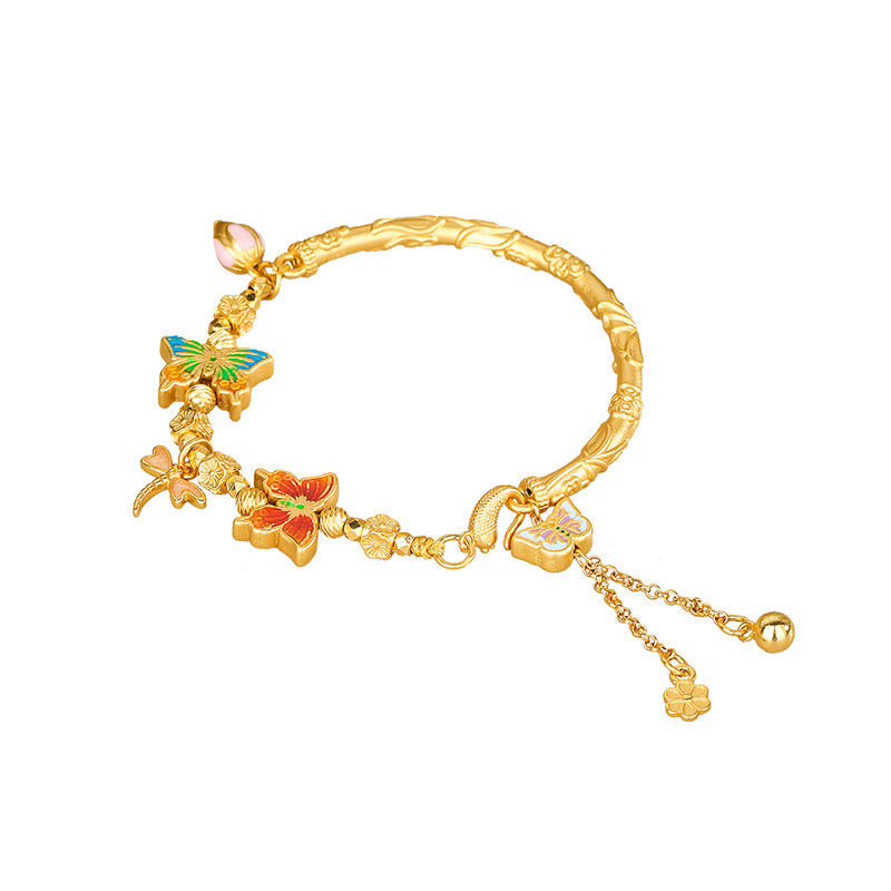 Nimara Ritual 925 Sterling Silver Butterfly Flower Protection Bracelet
