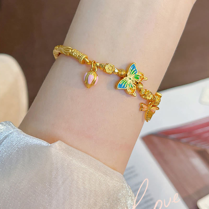 Nimara Ritual 925 Sterling Silver Butterfly Flower Protection Bracelet