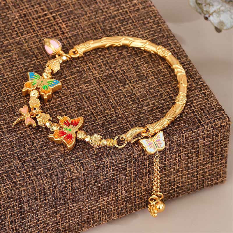 Nimara Ritual 925 Sterling Silver Butterfly Flower Protection Bracelet