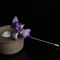 Nimara Ritual Handmade Silk Art Purple White Iris Protection Brooch