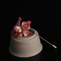 Nimara Ritual Handmade Silk Art Dark Red Velvet Iris Blessing Good Fortune Brooch