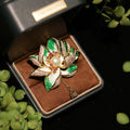 Nimara Ritual Lotus Flower Pearl New Beginning Copper Brooch