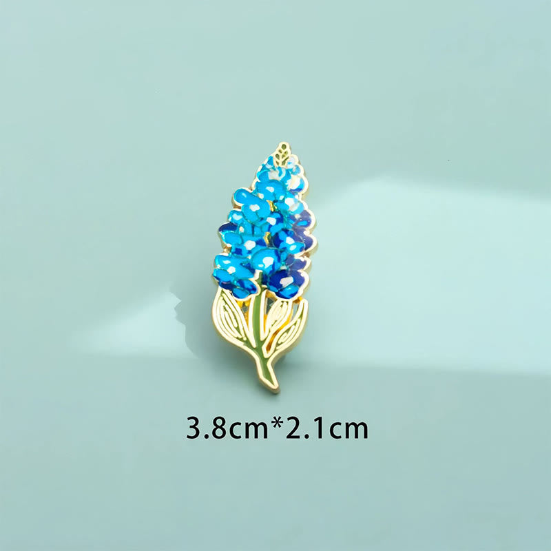 Nimara Ritual Small Forget-Me-Not Corn Poppy Lily of the Valley Hydrangea Lupine Copper Brooch