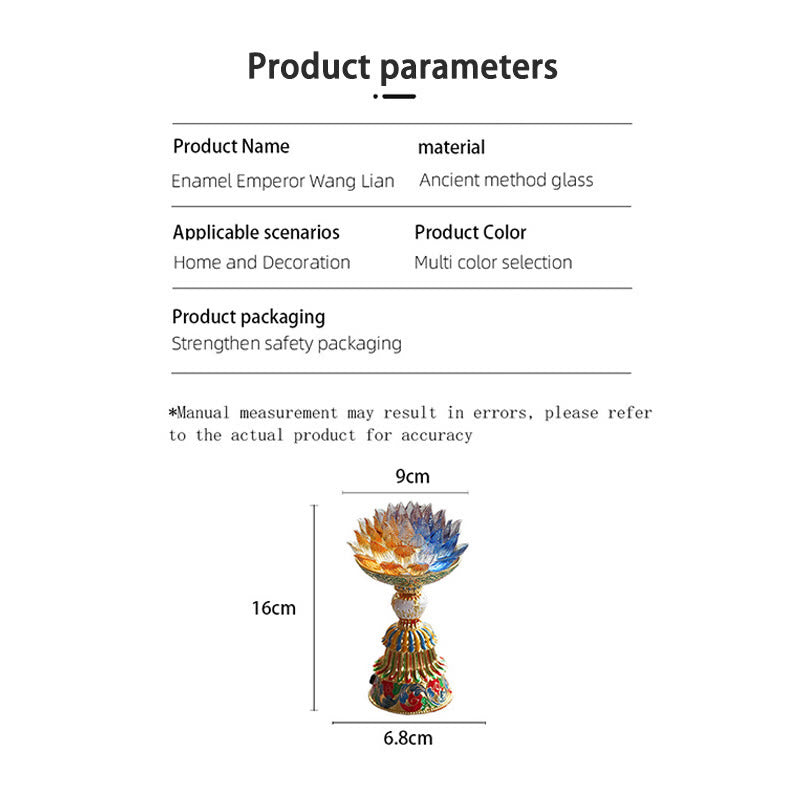 Nimara Ritual Lotus Liuli Glass Eight Auspicious Symbols Base Enlightenment Home Decoration