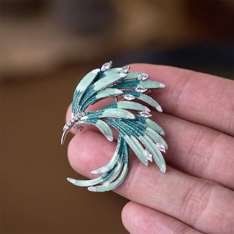 Nimara Ritual Phoenix Feather Strength Copper Brooch