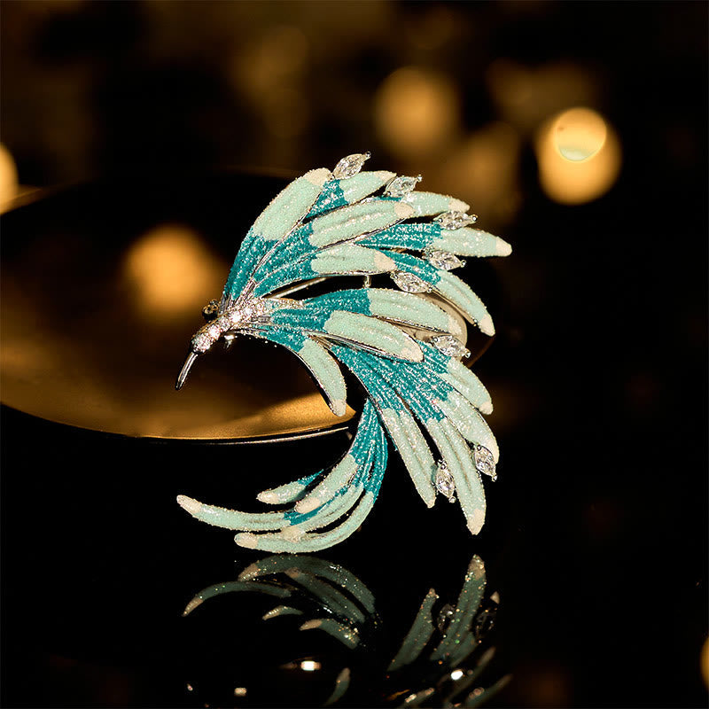 Nimara Ritual Phoenix Feather Strength Copper Brooch