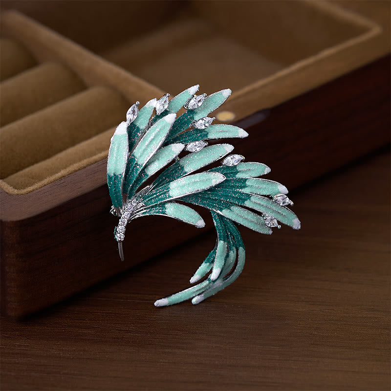 Nimara Ritual Phoenix Feather Strength Copper Brooch