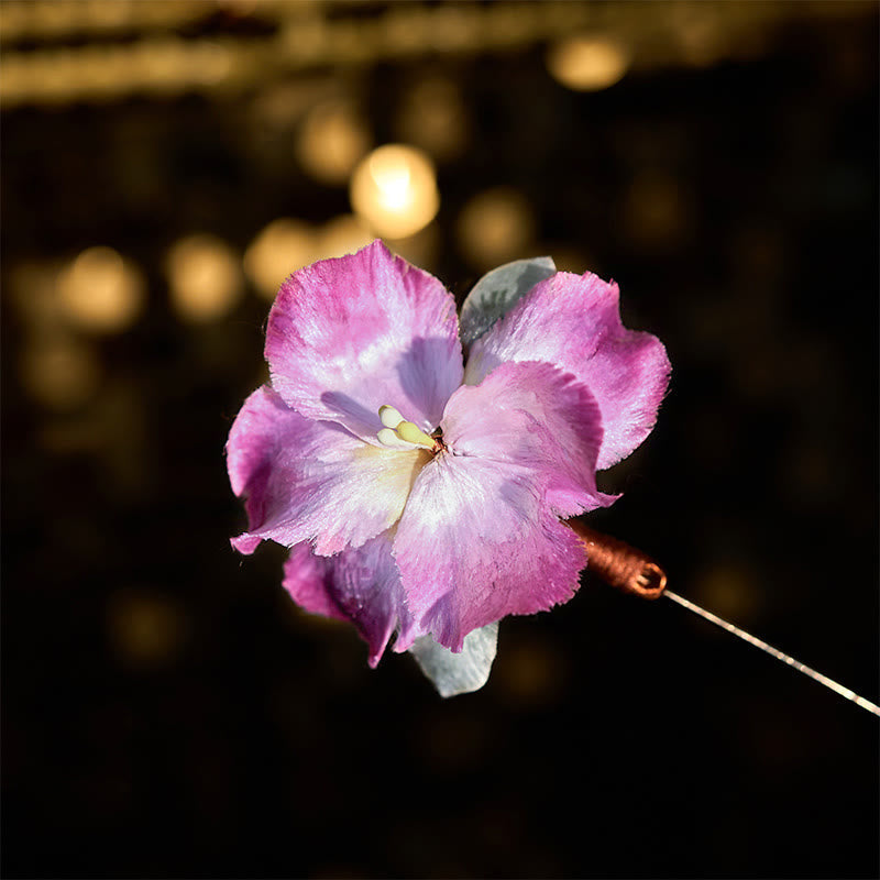Nimara Ritual Handcrafted Silk Art Velvet Flower Iris Flower Brooch