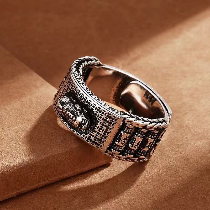 Nimara Ritual Lucky FengShui PiXiu Wealth Prayer Wheels Couple Ring