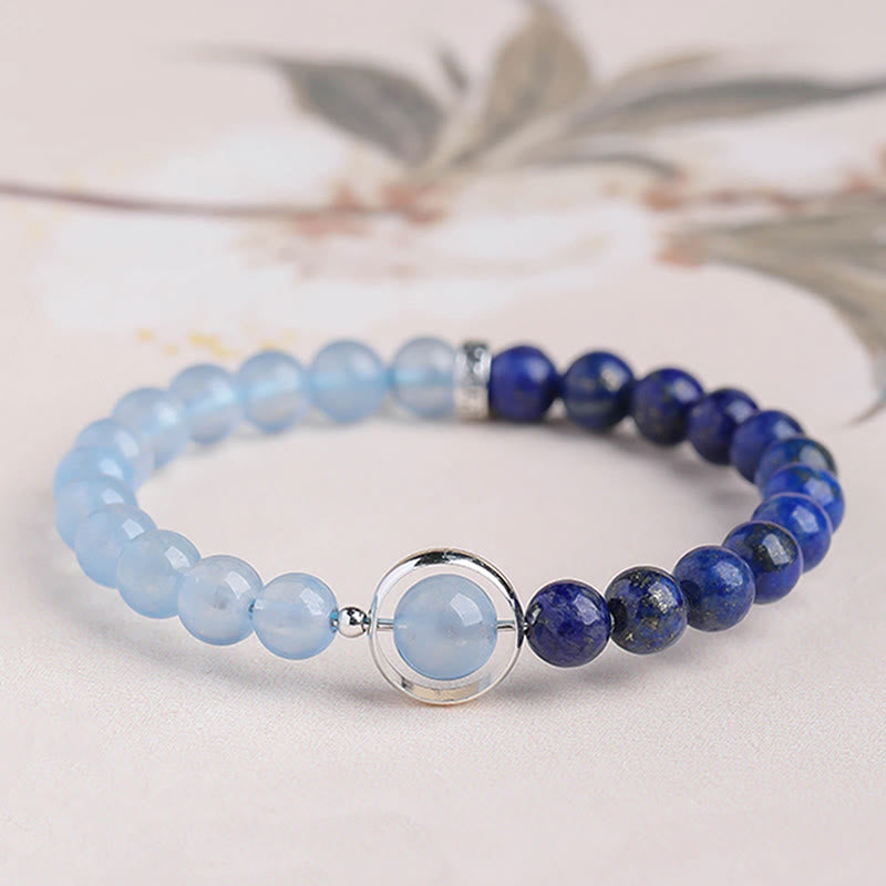 Nimara Ritual Natural Aquamarine Lapis Lazuli Healing Bracelet