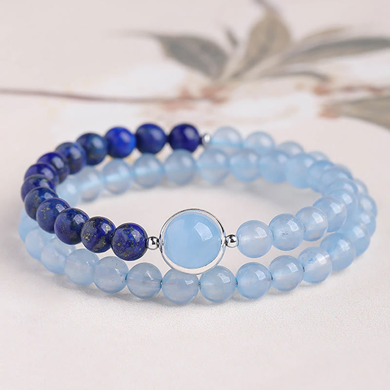 Nimara Ritual Natural Aquamarine Lapis Lazuli Healing Bracelet