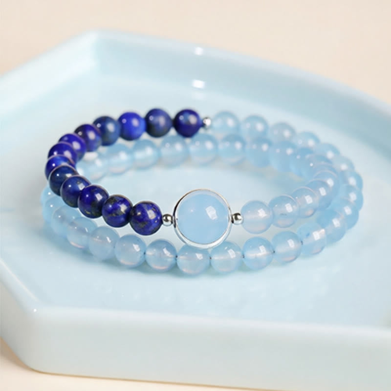 Nimara Ritual Natural Aquamarine Lapis Lazuli Healing Bracelet