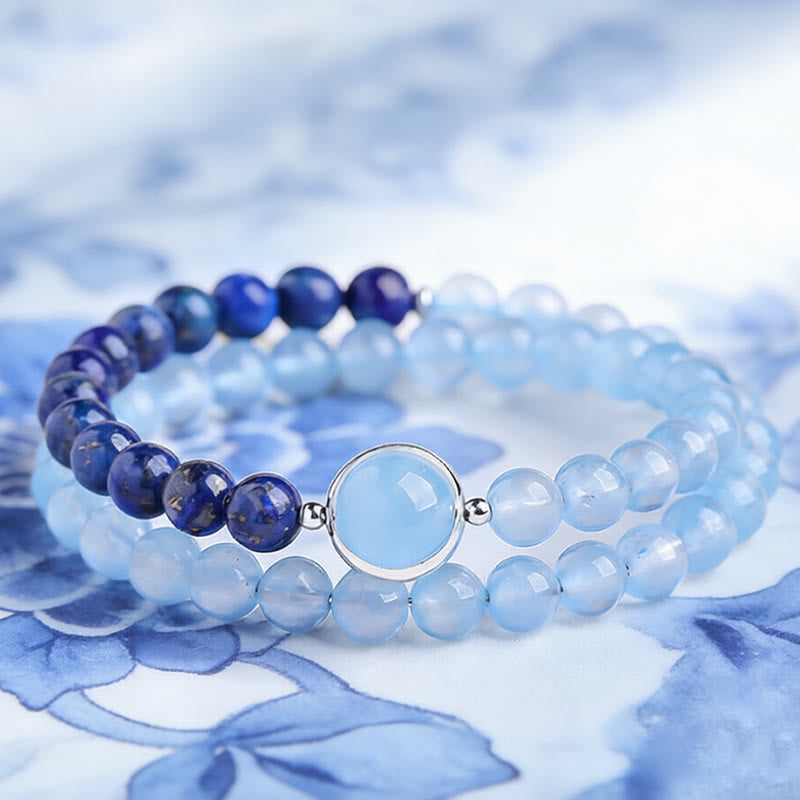 Nimara Ritual Natural Aquamarine Lapis Lazuli Healing Bracelet