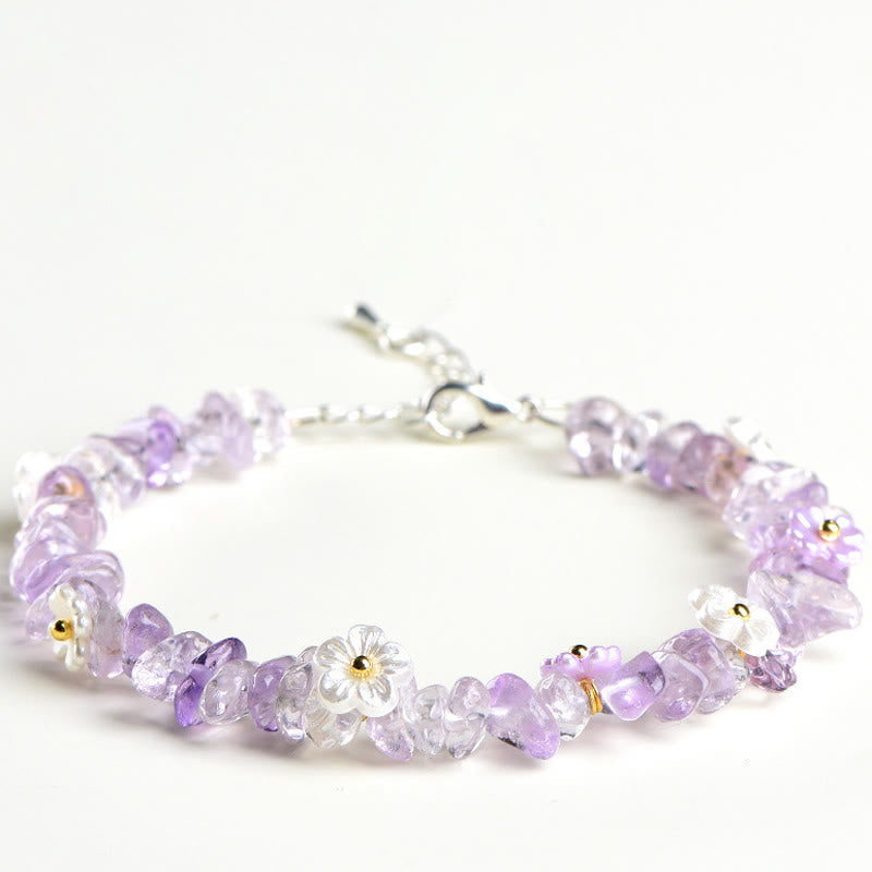 Nimara Ritual Natural Aquamarine Peridot Strawberry Quartz Various Crystals Serenity Bracelet