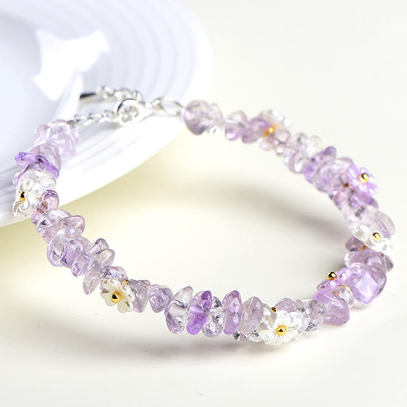 Nimara Ritual Natural Aquamarine Peridot Strawberry Quartz Various Crystals Serenity Bracelet