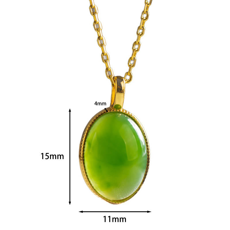 Nimara Ritual 925 Sterling Silver Natural Hetian Jade Round Design Prosperity Necklace Pendant