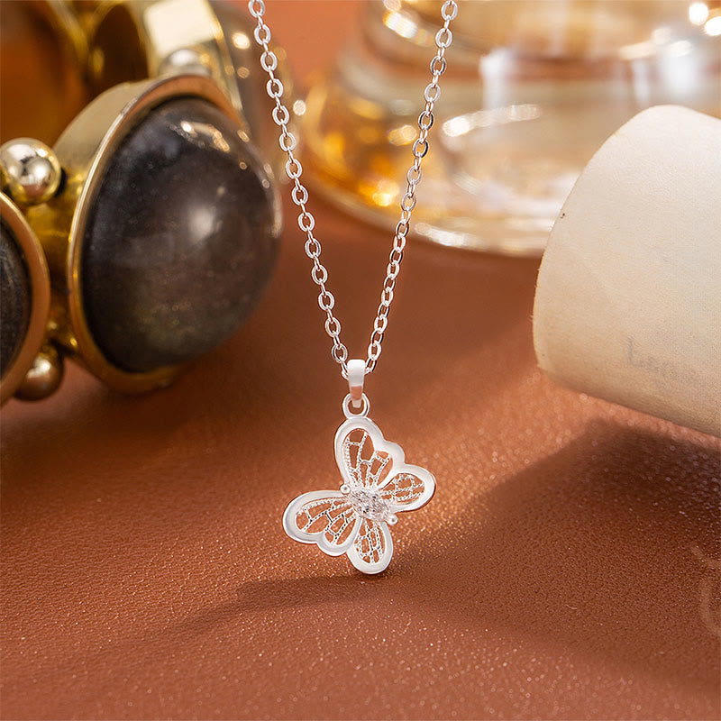 Nimara Ritual 999 Sterling Silver Butterfly Protection Necklace Pendant