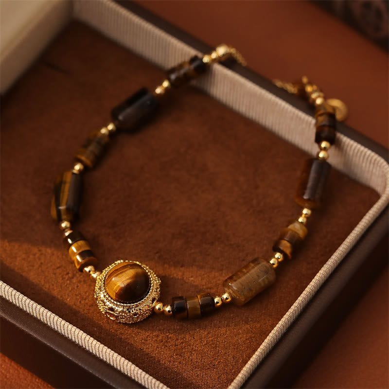 Nimara Ritual Natural Tiger Eye Protection Strength Chain Bracelet