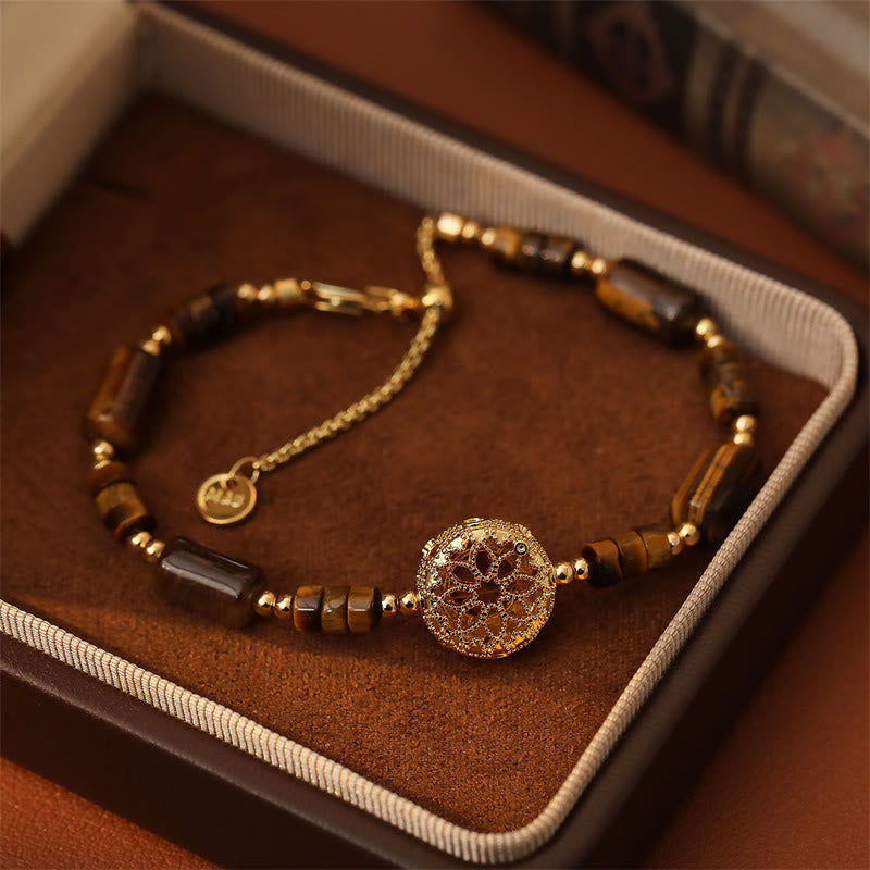 Nimara Ritual Natural Tiger Eye Protection Strength Chain Bracelet
