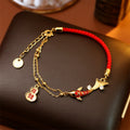 Nimara Ritual Koi Fish Attract Wealth Gourd Charm Design Red String Luck Bracelet