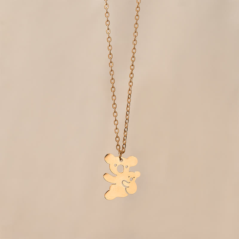 Nimara Ritual "FOR DEAREST MOTHER" Koala Titanium Steel Calm Necklace Pendants Includes Gift Message Card