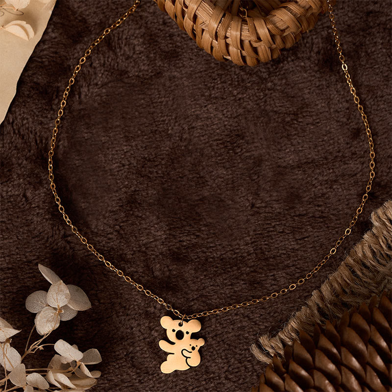 Nimara Ritual "FOR DEAREST MOTHER" Koala Titanium Steel Calm Necklace Pendants Includes Gift Message Card