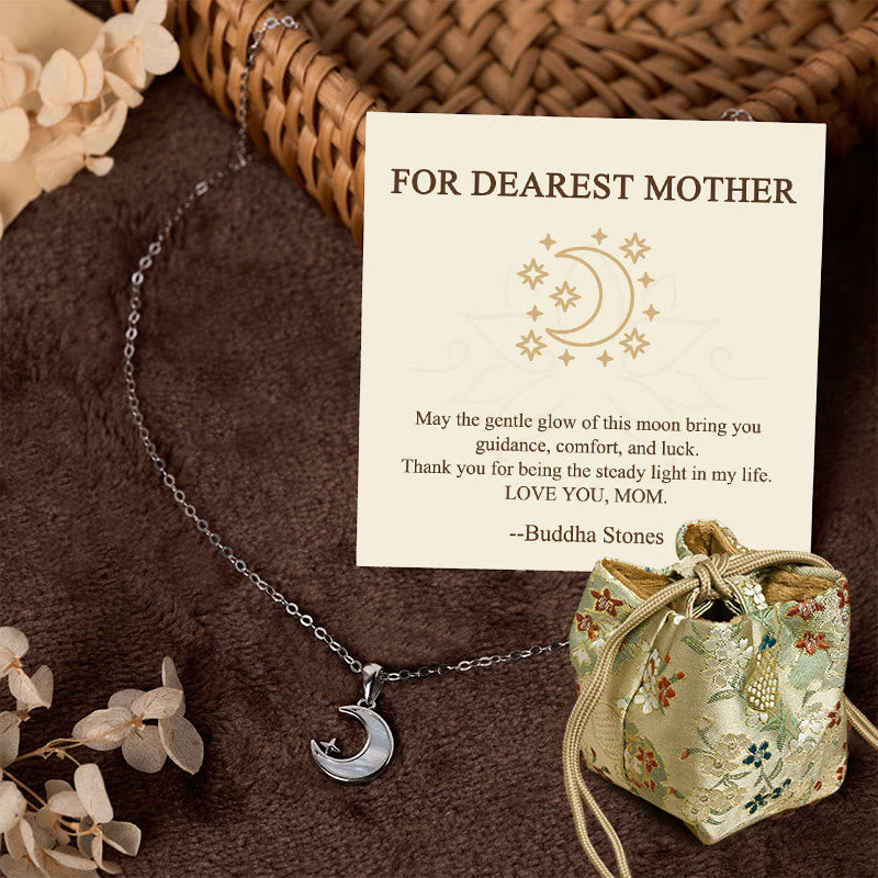 Nimara Ritual "FOR DEAREST MOTHER" Moon Star 925 Sterling Silver Calm Necklace Pendants Includes Gift Message Card