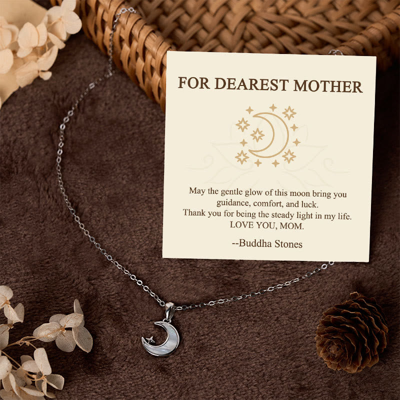 Nimara Ritual "FOR DEAREST MOTHER" Moon Star 925 Sterling Silver Calm Necklace Pendants Includes Gift Message Card
