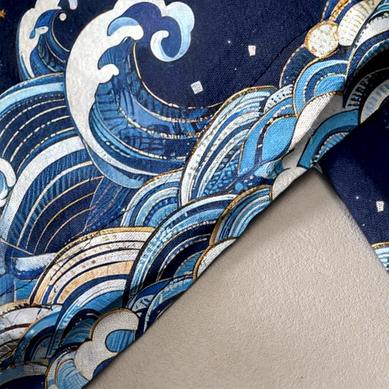 Nimara Ritual Pure Cotton Starry Sky Ocean Mythical Beast Pattern Women's Elastic Waist Pants With Pockets