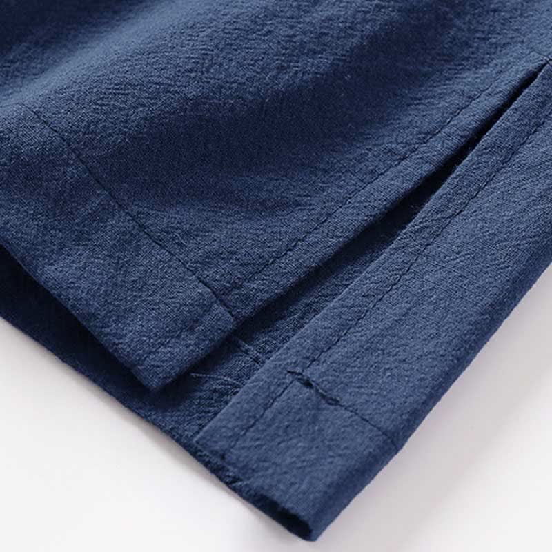 Nimara Ritual Summer Solid Color Stand Collar Frog-Button Men's Cotton Linen Sleeveless Vest