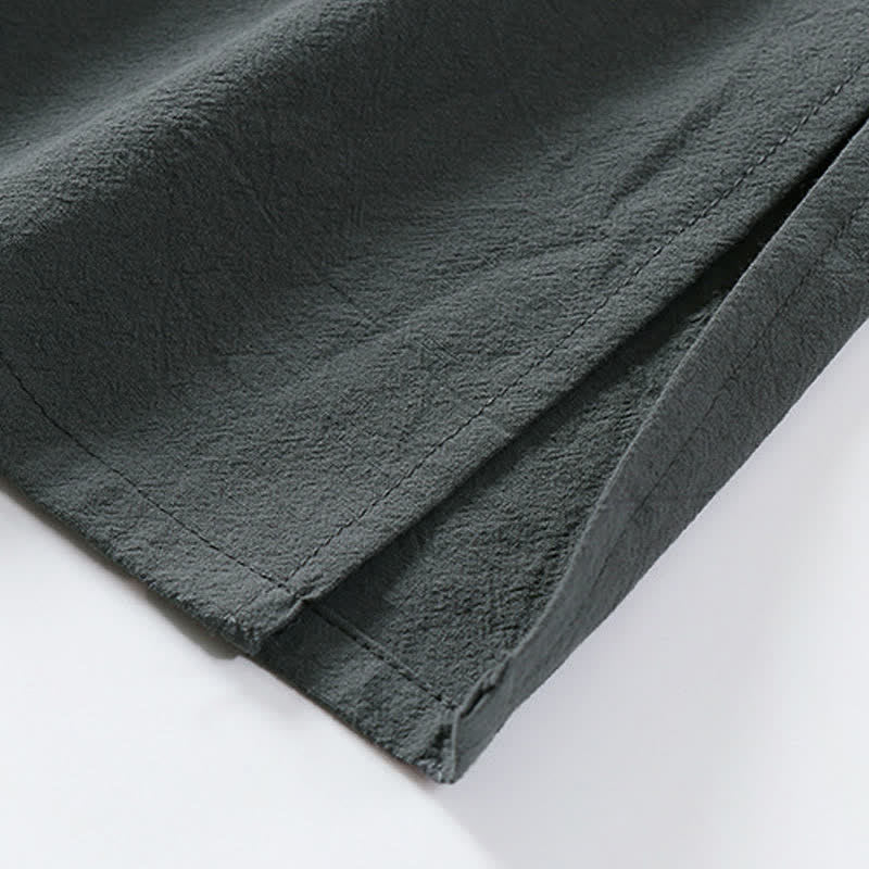 Nimara Ritual Spring Pure Color Open Front Design Men's Cotton Linen Sleeveless Kimono
