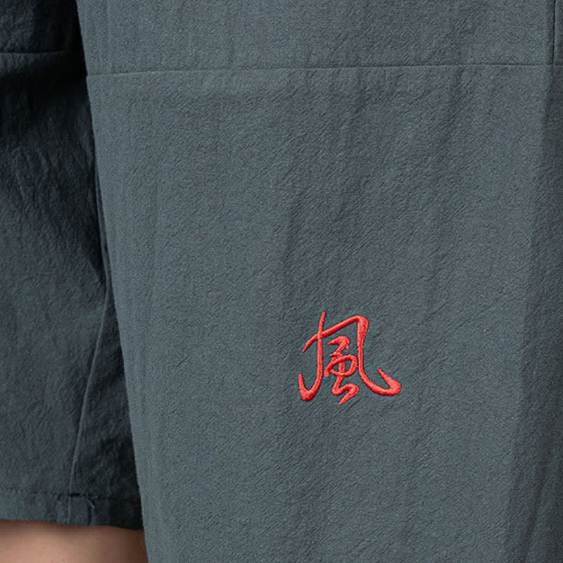 Nimara Ritual Plain Drawstring Capri Length Men's Cotton Linen Harem Pants With Pockets
