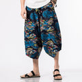 Nimara Ritual Ethnic Printing Floral Geometric Pattern Men's Harem 7-8 Length Pants With Pockets