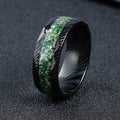 Nimara Ritual Faceted Natural Inlay Titanium Steel Strength Ring