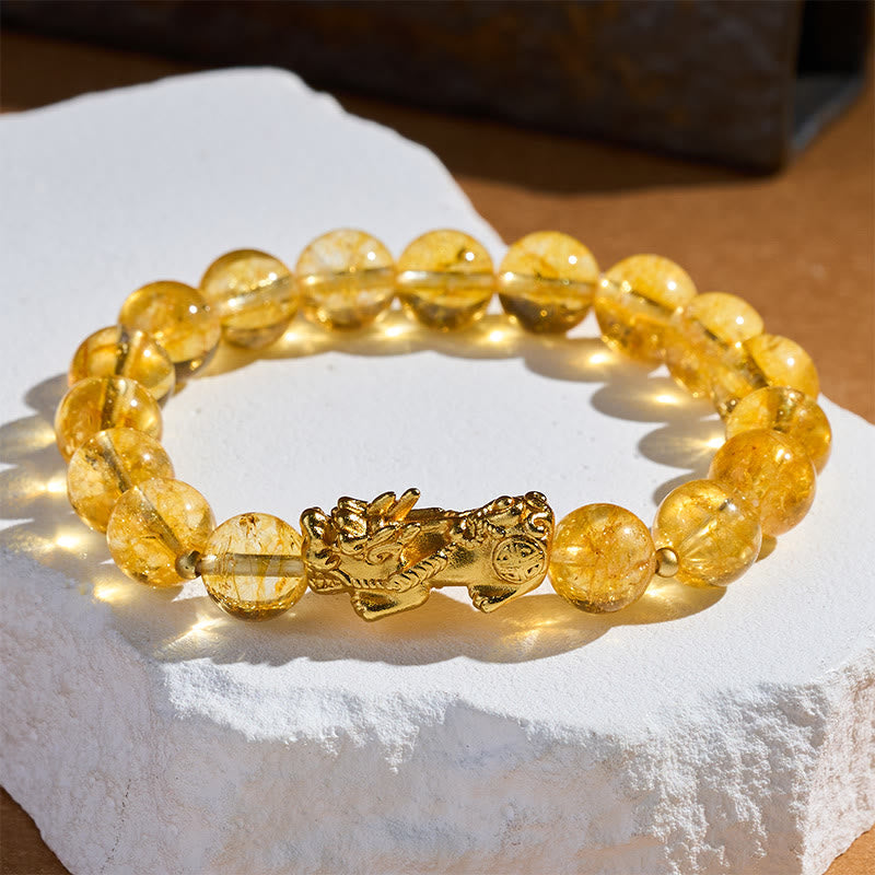 Nimara Ritual Natural Citrine PiXiu Prosperity Protection Bracelet