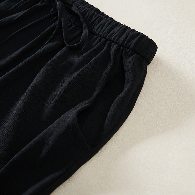 Nimara Ritual Simple Drawstring Design Women's Wide Leg Pants With Pockets