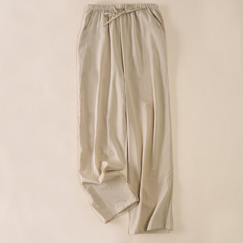 Nimara Ritual Simple Drawstring Design Women's Wide Leg Pants With Pockets