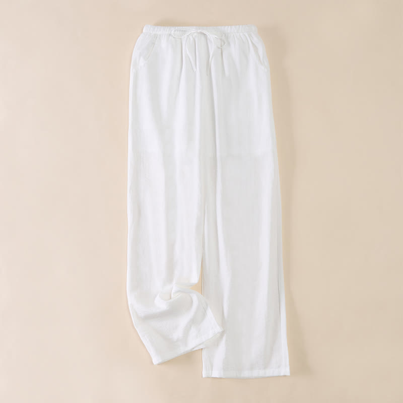 Nimara Ritual Simple Drawstring Design Women's Wide Leg Pants With Pockets